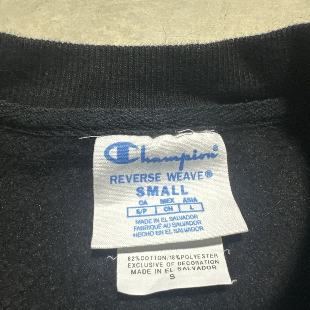 Champion Sweatshirt Men's SZ Small Black Coca-Cola Reverse Weave Fleece Pullover